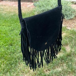 Genuine Leather Fringe Small Purse